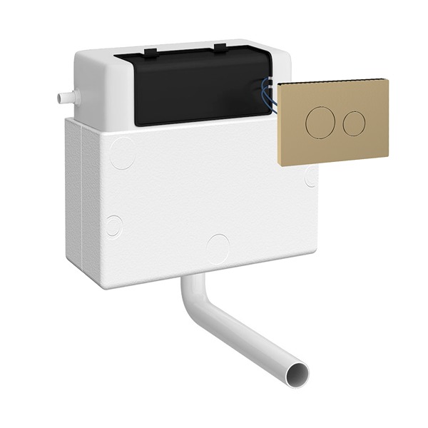 Hudson Reed Pneumatic Dual Flush Universal Access Concealed Cistern 364 x 305mm Brushed Brass