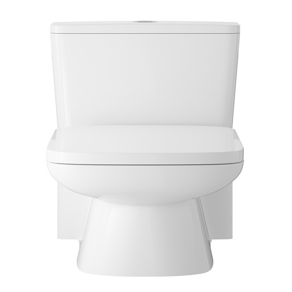 Hudson Reed Arlo Compact Flush to Wall Pan, Cistern & Seat 380 x 845mm Gloss White